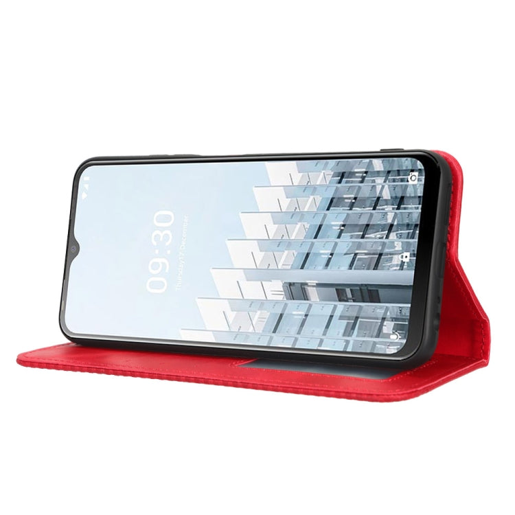 For Tecno Pop 6 Pro BE8 Magnetic Buckle Retro Texture Leather Phone Case