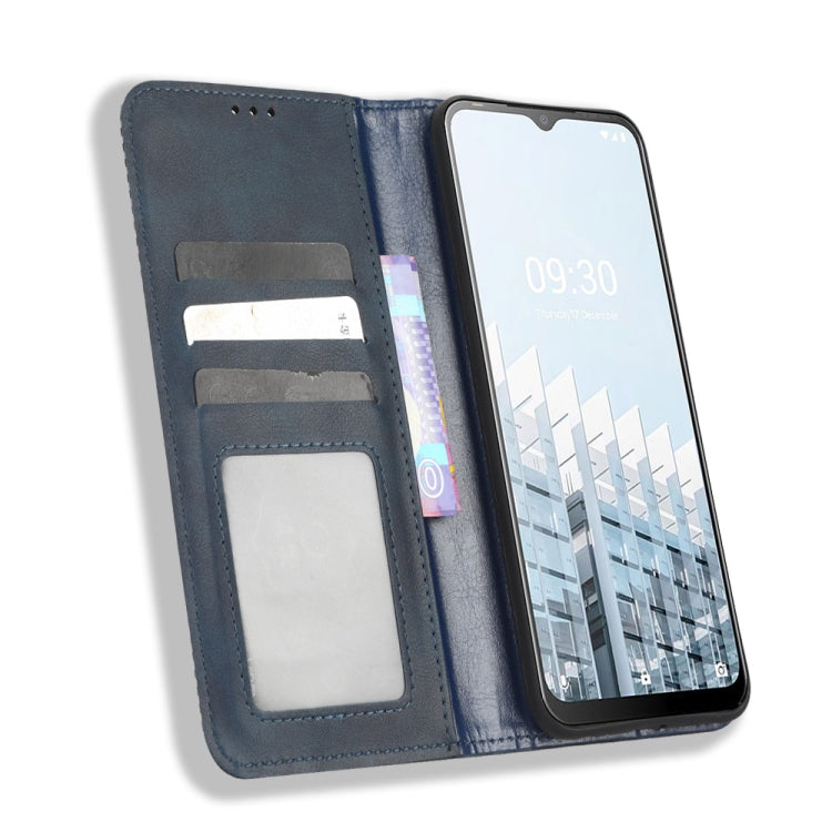 For Tecno Pop 6 Pro BE8 Magnetic Buckle Retro Texture Leather Phone Case