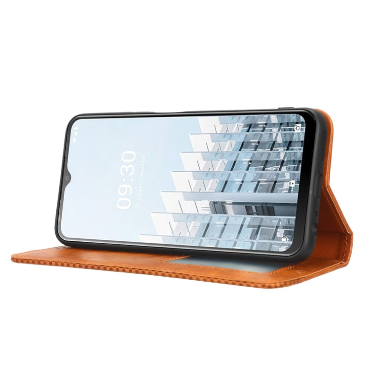 For Tecno Pop 6 Pro BE8 Magnetic Buckle Retro Texture Leather Phone Case