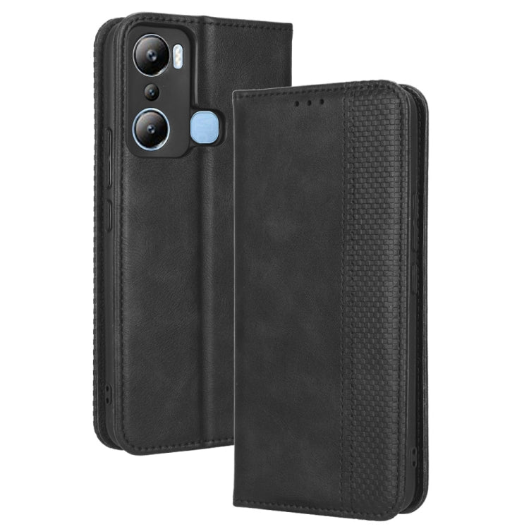 For Infinix Hot 20i Magnetic Buckle Retro Texture Leather Phone Case