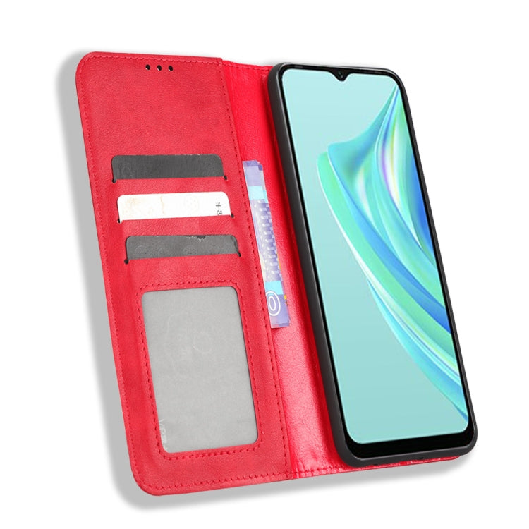 For Infinix Hot 20i Magnetic Buckle Retro Texture Leather Phone Case