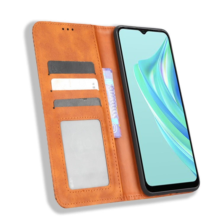 For Infinix Hot 20i Magnetic Buckle Retro Texture Leather Phone Case