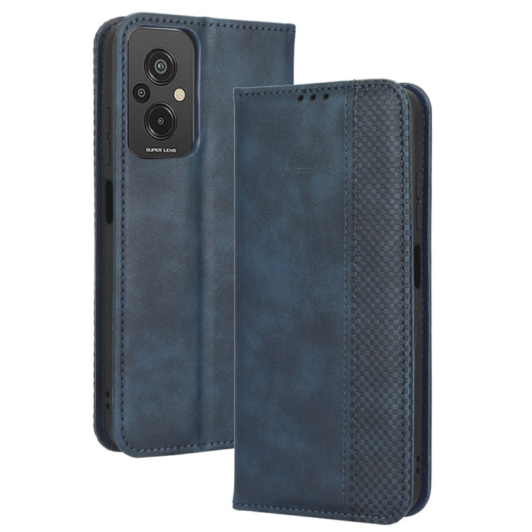 For Xiaomi Redmi 11 Prime 4G Magnetic Buckle Retro Texture Leather Phone Case