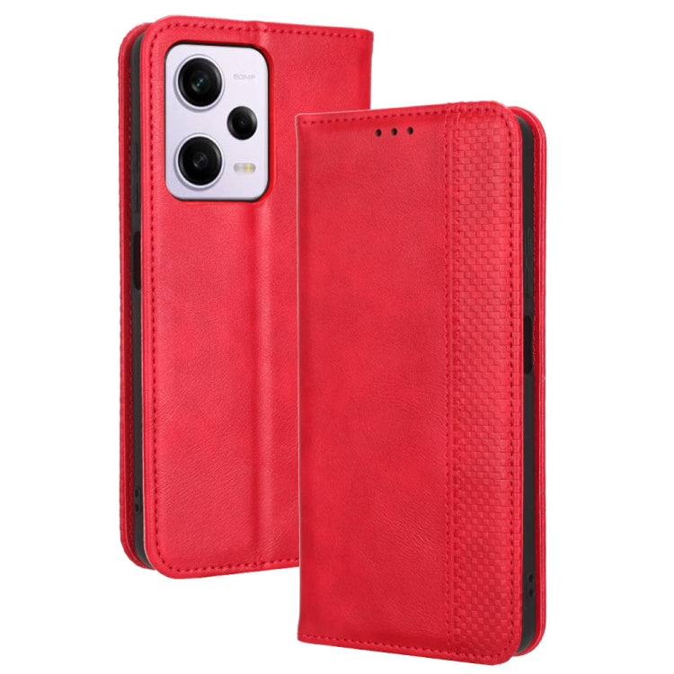 For Xiaomi Redmi Note 12 Pro 5G Magnetic Buckle Retro Texture Leather Phone Case