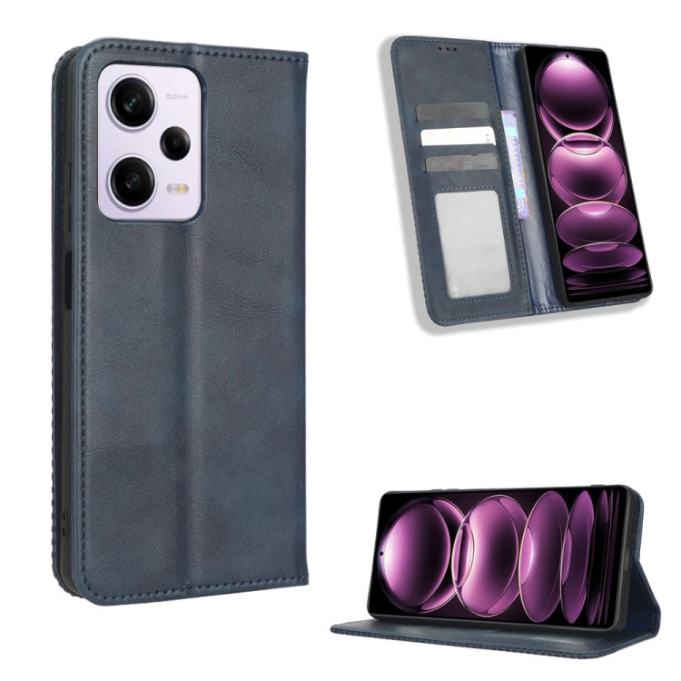 For Xiaomi Redmi Note 12 Pro 5G Magnetic Buckle Retro Texture Leather Phone Case