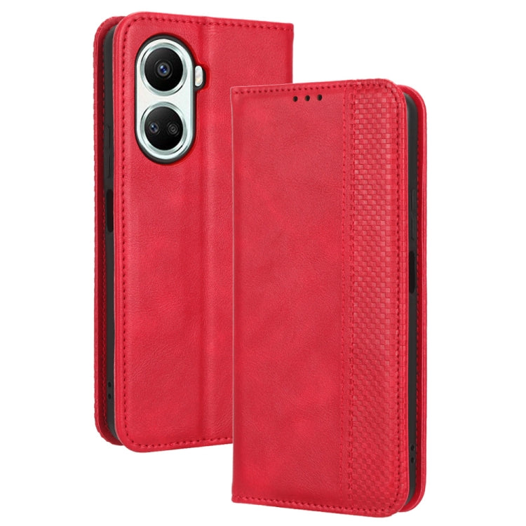 For Huawei nova 10 SE Magnetic Buckle Retro Texture Leather Phone Case
