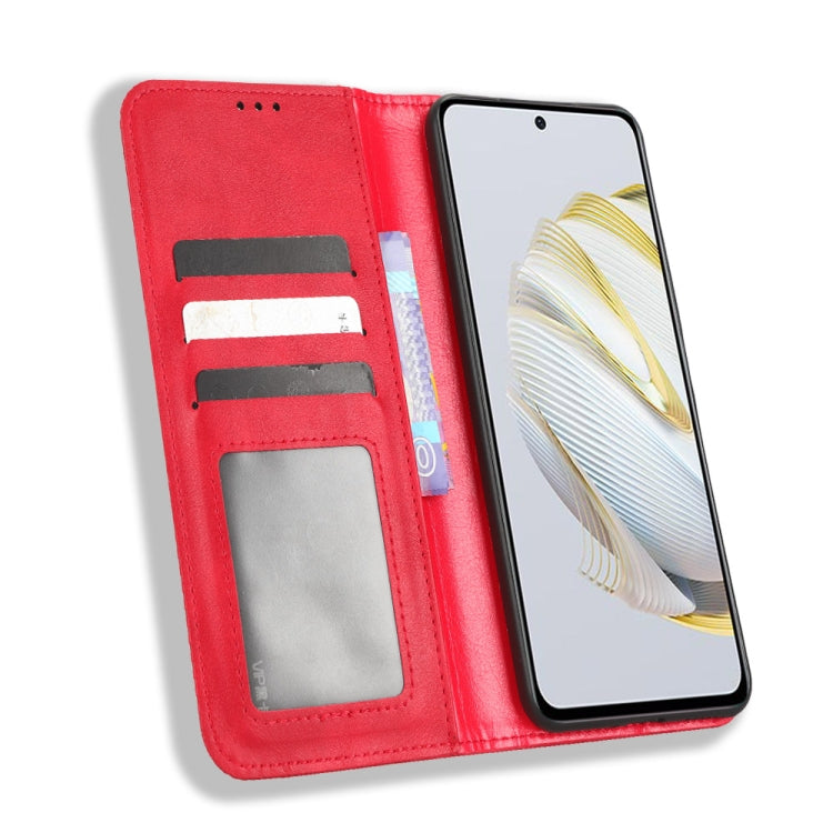 For Huawei nova 10 SE Magnetic Buckle Retro Texture Leather Phone Case