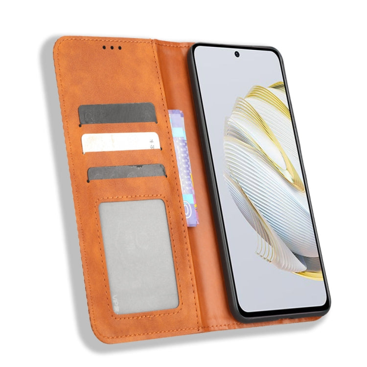 For Huawei nova 10 SE Magnetic Buckle Retro Texture Leather Phone Case