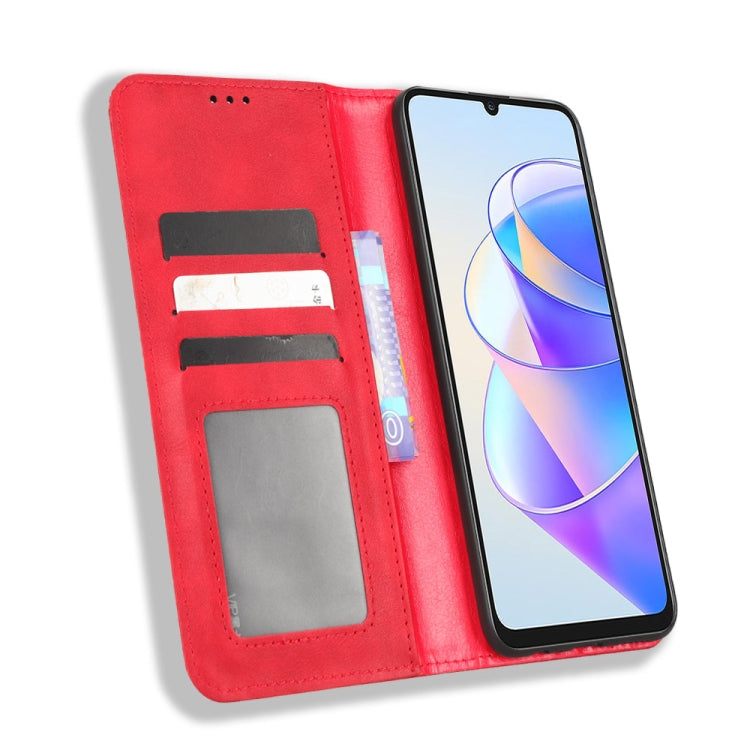 For Honor Play 40 Plus Magnetic Buckle Retro Texture Leather Phone Case