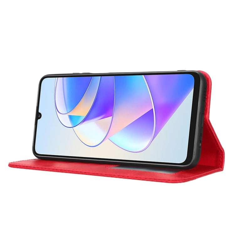 For Honor Play 40 Plus Magnetic Buckle Retro Texture Leather Phone Case