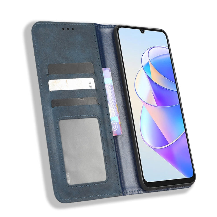 For Honor Play 40 Plus Magnetic Buckle Retro Texture Leather Phone Case