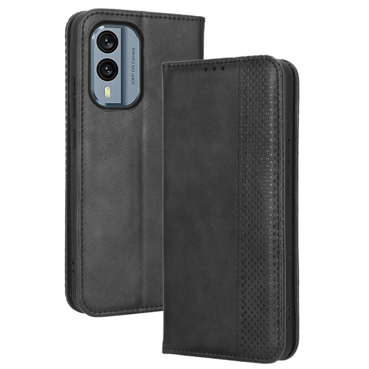 For Nokia X30 5G Magnetic Buckle Retro Texture Leather Phone Case