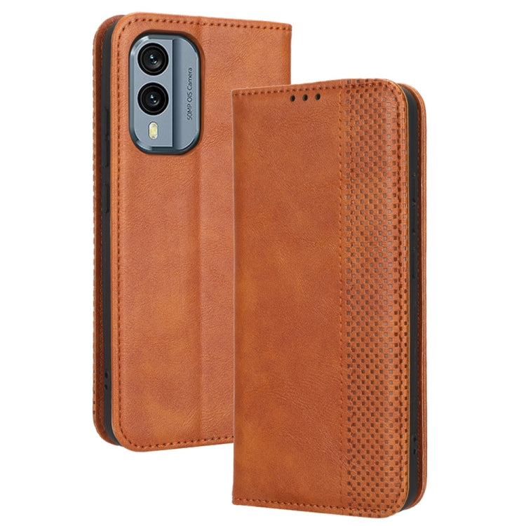 For Nokia X30 5G Magnetic Buckle Retro Texture Leather Phone Case