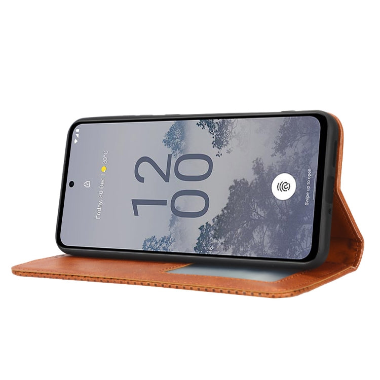 For Nokia X30 5G Magnetic Buckle Retro Texture Leather Phone Case