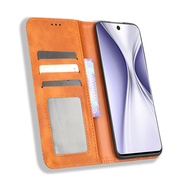 For Honor X20 SE / Huawei nova 10z Magnetic Buckle Retro Texture Leather Phone Case