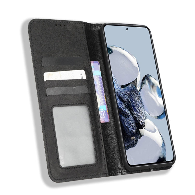 For Xiaomi 12T Pro Magnetic Buckle Retro Texture Leather Phone Case