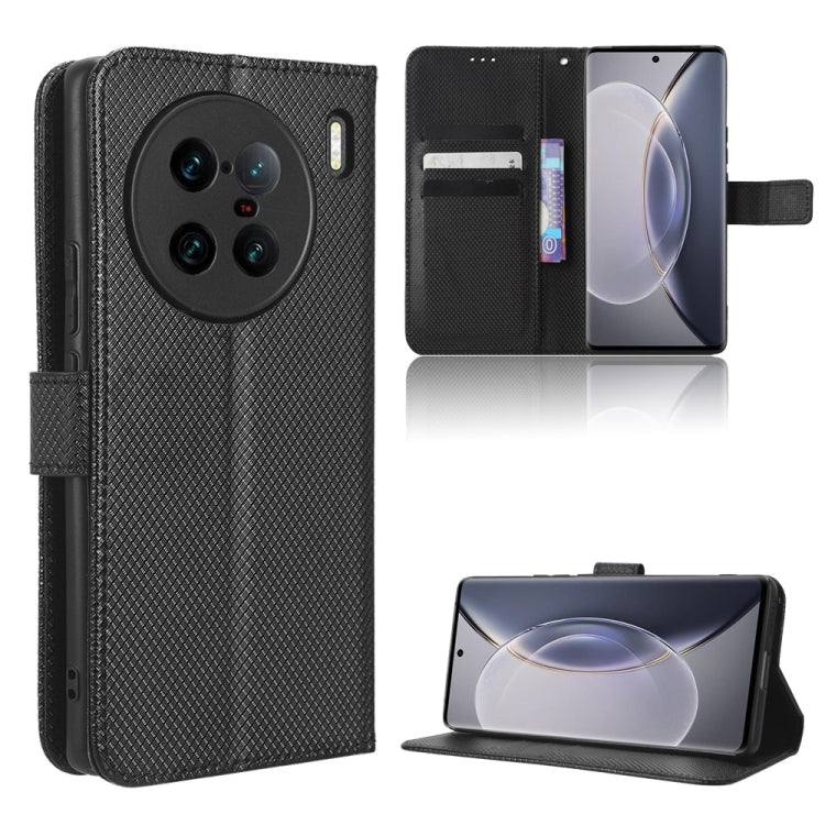 For vivo X90 Pro+ Diamond Texture Leather Phone Case