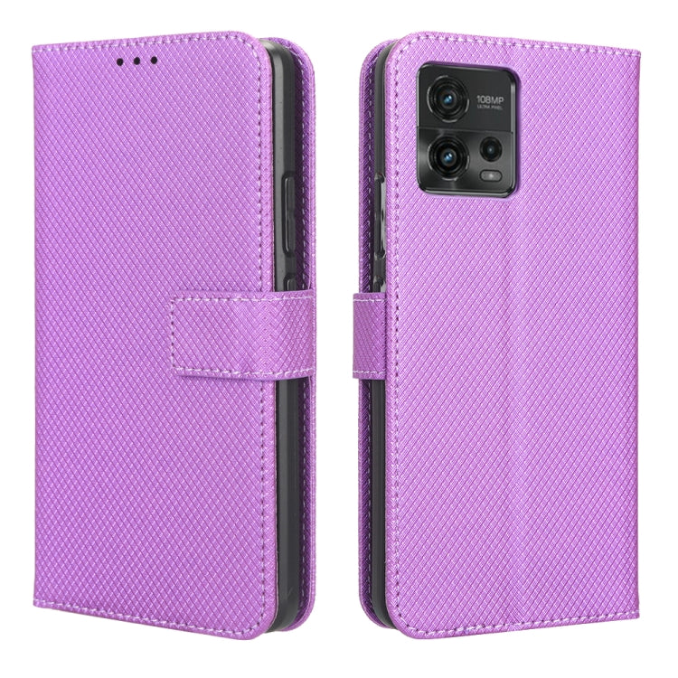 For Motorola Moto G72 4G Diamond Texture Leather Phone Case