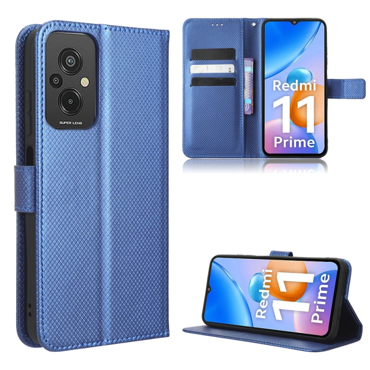 For Xiaomi Redmi 11 Prime 4G Diamond Texture Leather Phone Case