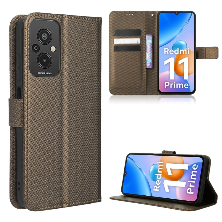 For Xiaomi Redmi 11 Prime 4G Diamond Texture Leather Phone Case
