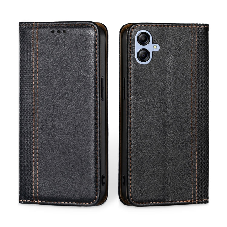 For Samsung Galaxy A04e 4G Grid Texture Magnetic Flip Leather Phone Case