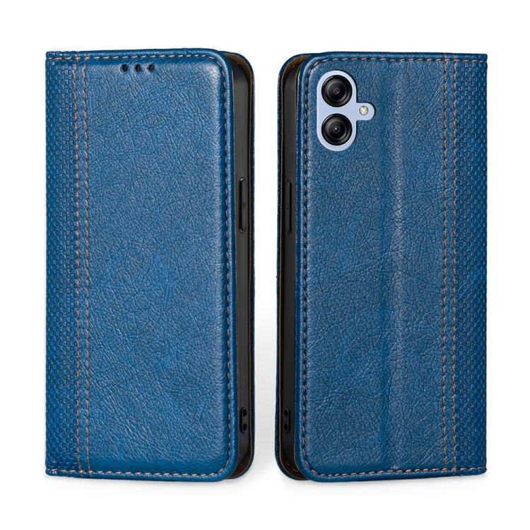 For Samsung Galaxy A04e 4G Grid Texture Magnetic Flip Leather Phone Case