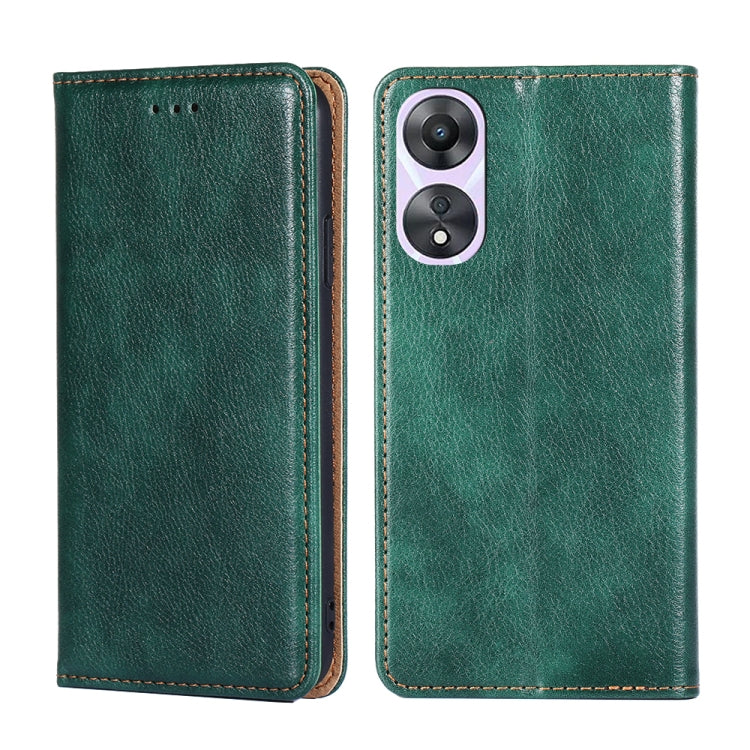 For OPPO A58 5G Gloss Oil Solid Color Magnetic Leather Phone Case