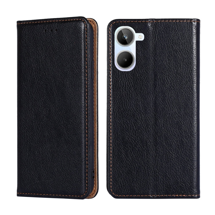 For Realme 10 4G Gloss Oil Solid Color Magnetic Leather Phone Case
