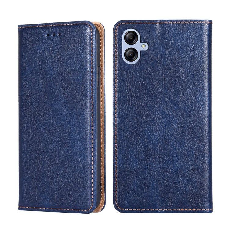 For Samsung Galaxy A04e 4G Gloss Oil Solid Color Magnetic Leather Phone Case
