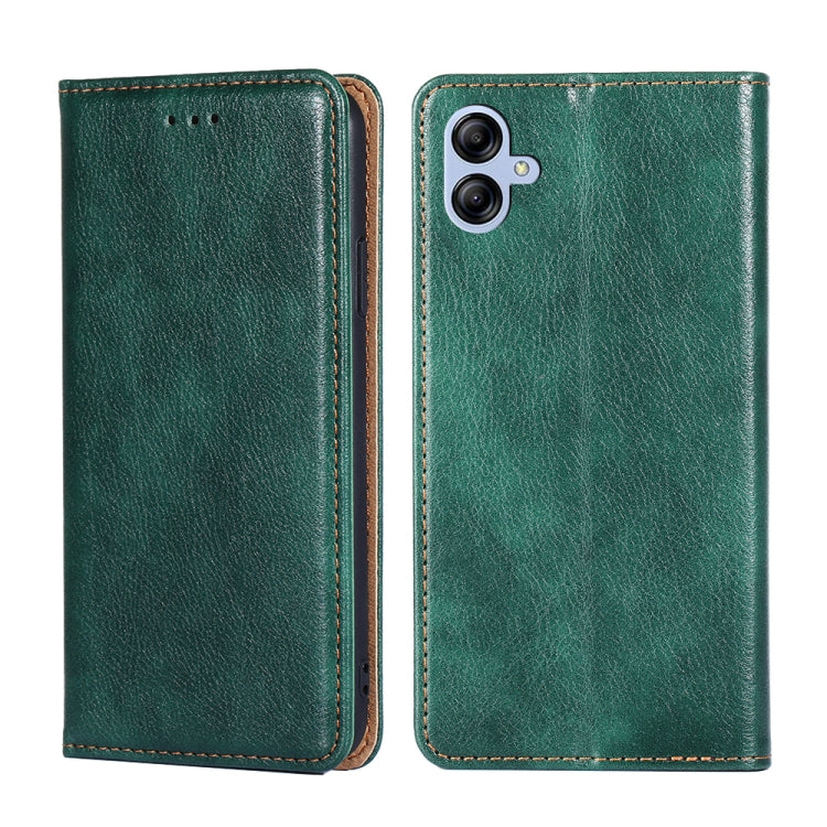 For Samsung Galaxy A04e 4G Gloss Oil Solid Color Magnetic Leather Phone Case