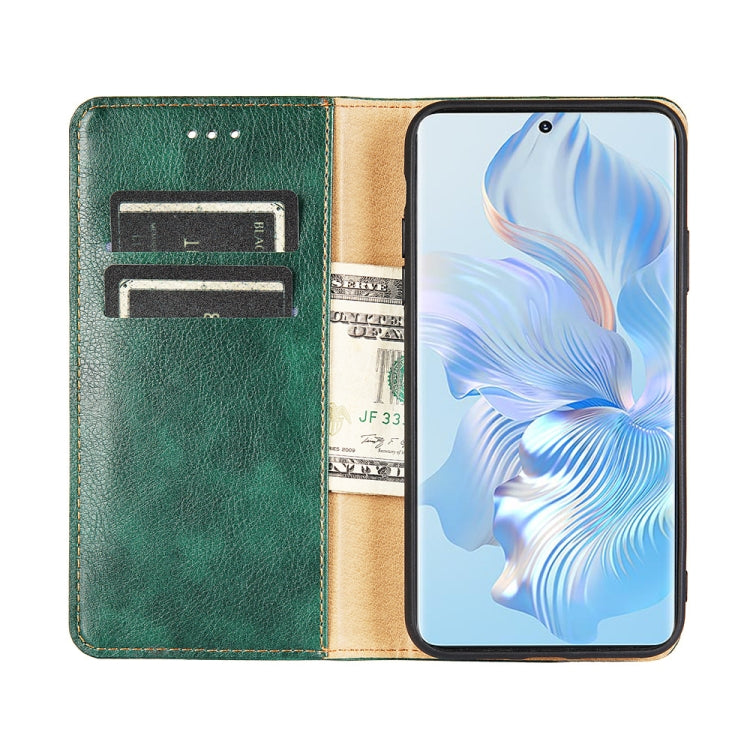 For Samsung Galaxy A04e 4G Gloss Oil Solid Color Magnetic Leather Phone Case