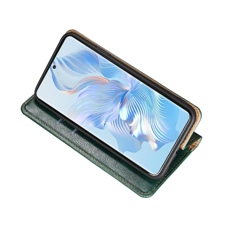 For Samsung Galaxy A04e 4G Gloss Oil Solid Color Magnetic Leather Phone Case