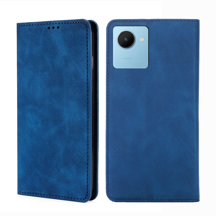 For Realme C30s Skin Feel Magnetic Horizontal Flip Leather Phone Case