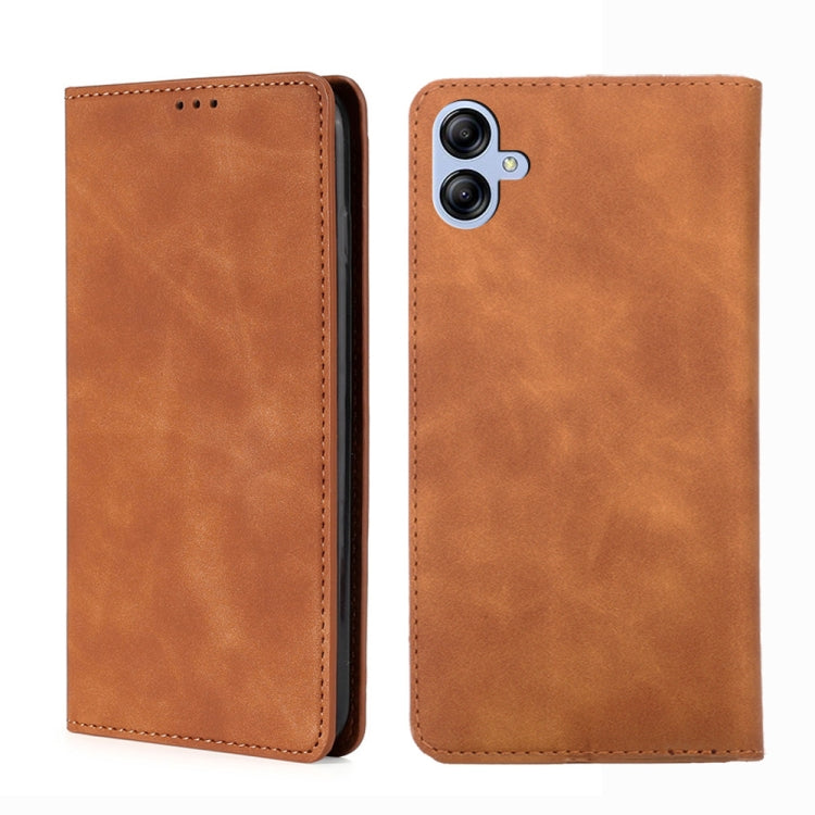 For Samsung Galaxy A04e 4G Skin Feel Magnetic Horizontal Flip Leather Phone Case