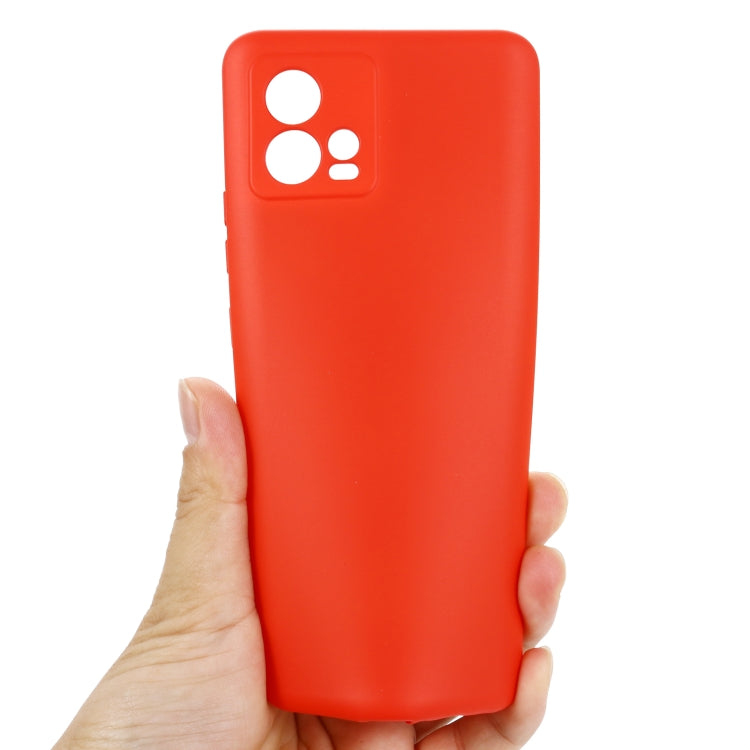 For Motorola Moto G72 Pure Color Liquid Silicone Shockproof Full Coverage Phone Case