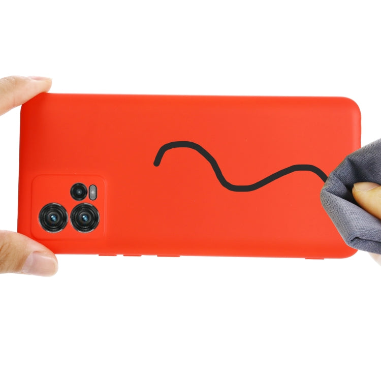 For Motorola Moto G72 Pure Color Liquid Silicone Shockproof Full Coverage Phone Case