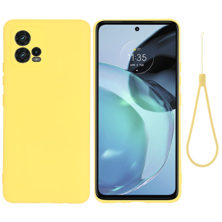 For Motorola Moto G72 Pure Color Liquid Silicone Shockproof Full Coverage Phone Case