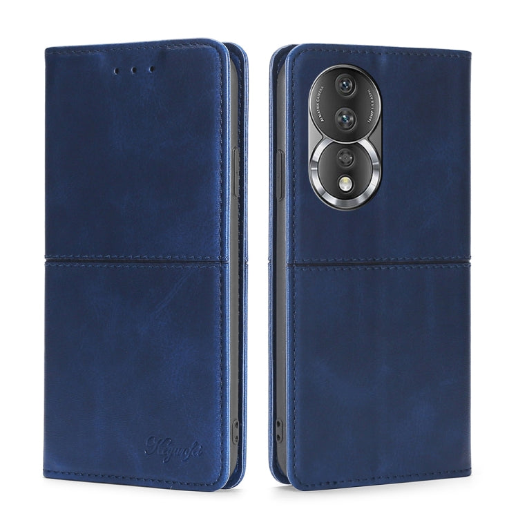 For Honor 80 Cow Texture Magnetic Horizontal Flip Leather Phone Case