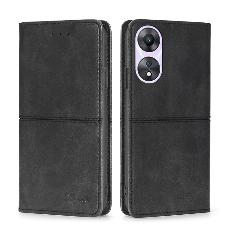 For OPPO A58 5G Cow Texture Magnetic Horizontal Flip Leather Phone Case