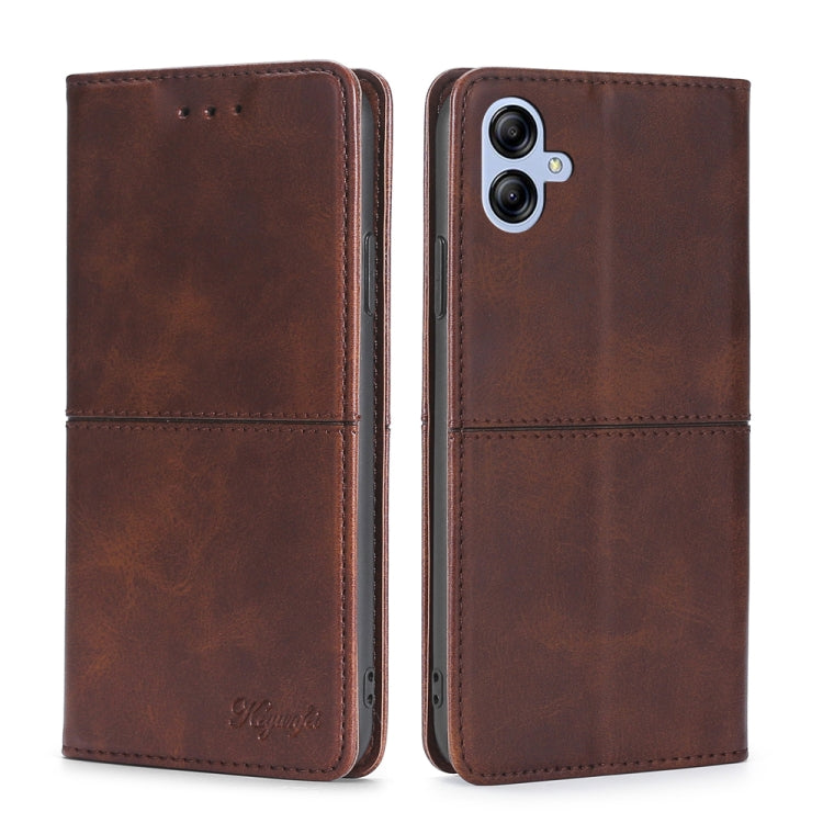 For Samsung Galaxy A04e 4G Cow Texture Magnetic Horizontal Flip Leather Phone Case
