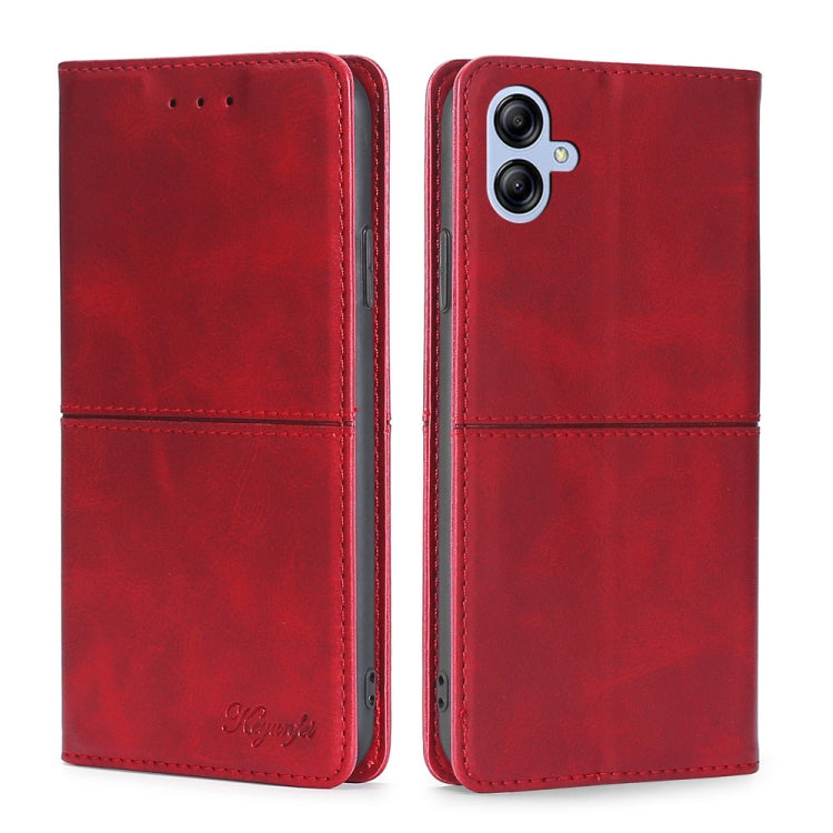 For Samsung Galaxy A04e 4G Cow Texture Magnetic Horizontal Flip Leather Phone Case