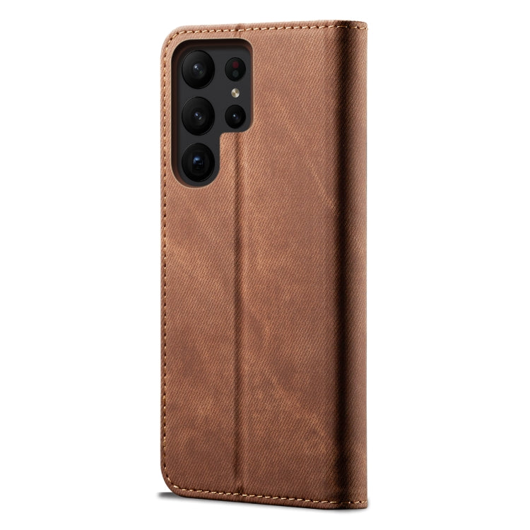 For Samsung Galaxy S23 Ultra 5G Denim Texture Leather Phone Case