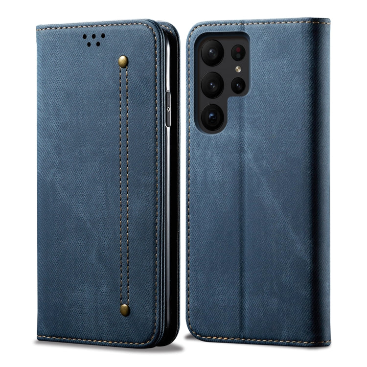 For Samsung Galaxy S23 Ultra 5G Denim Texture Leather Phone Case