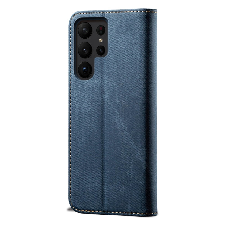 For Samsung Galaxy S23 Ultra 5G Denim Texture Leather Phone Case