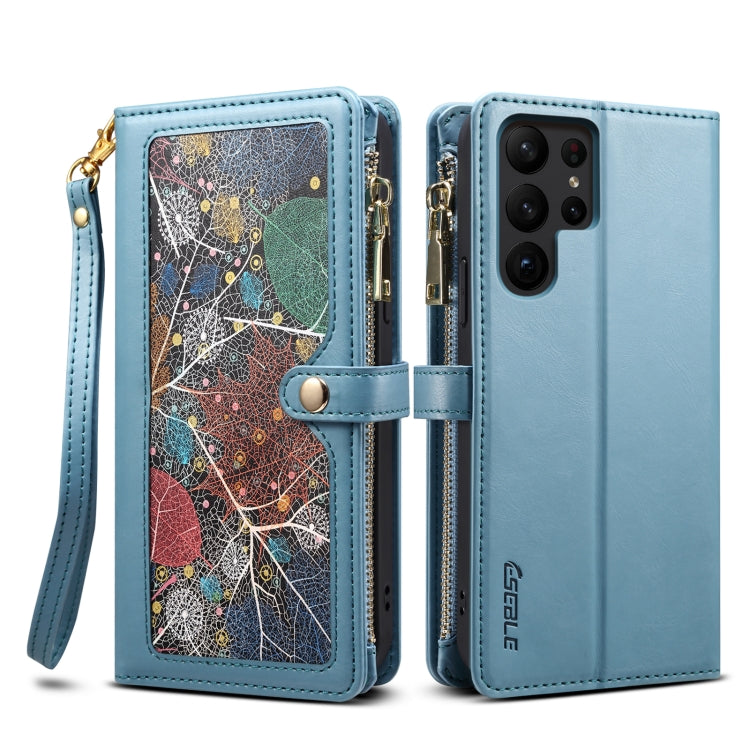 For Samsung Galaxy S23 Ultra 5G ESEBLE Star Series Lanyard Zipper Wallet RFID Leather Case