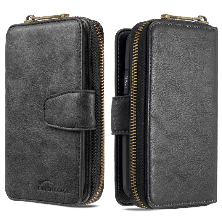 For iPhone 6 Plus Detachable Multifunctional Horizontal Flip Leather Case with Card Slots & Zipper Wallet & Photo Frame