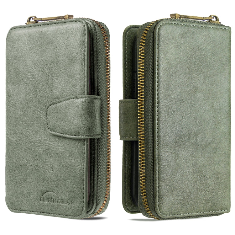 For iPhone 6 Plus Detachable Multifunctional Horizontal Flip Leather Case with Card Slots & Zipper Wallet & Photo Frame