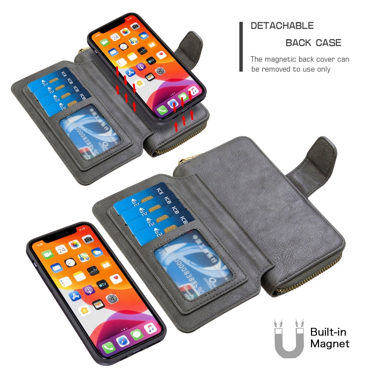 For iPhone 7 Plus Detachable Multifunctional Horizontal Flip Leather Case with Card Slots & Zipper Wallet & Photo Frame