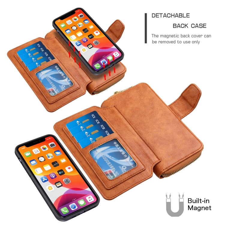 For iPhone 7 Plus Detachable Multifunctional Horizontal Flip Leather Case with Card Slots & Zipper Wallet & Photo Frame