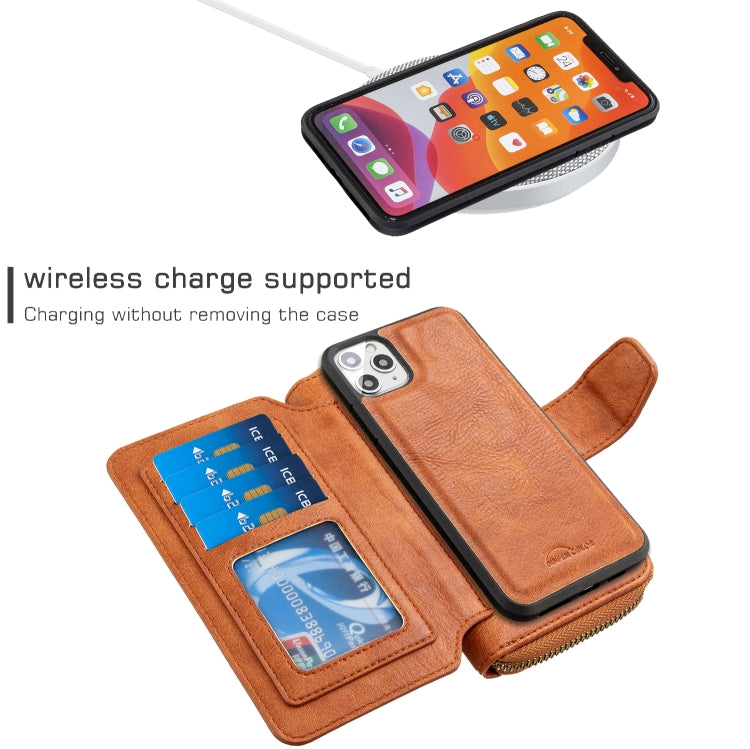 For iPhone 11 Pro Max Detachable Multifunctional Horizontal Flip Leather Case with Card Slots & Zipper Wallet & Photo Frame